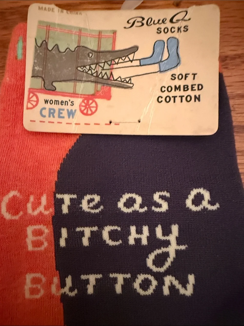Cute As A Bitchy Button Women's Crew Socks‎ | BlueQ
